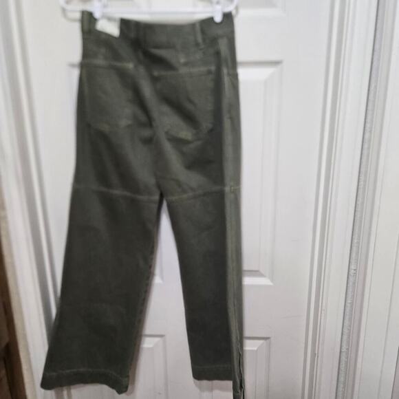 Free People We The Free Benji Wide Leg Jeans Women’s 26 Army Green NWT - Picture 5 of 10